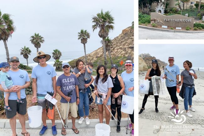 Del Mar Family Dentistry Staff Beach Cleaning