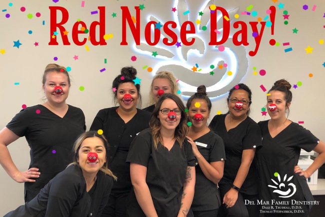 Del Mar Family Dentistry Staff with Red Nose